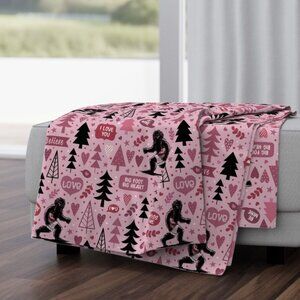 Bigfoot Valentine 50"x70" Blanket, Big Foot Big Heart, Sasquatch Valentine's Day